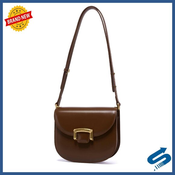 Small Leather Crossbody Bag with Adjustable Strap & Card Slot